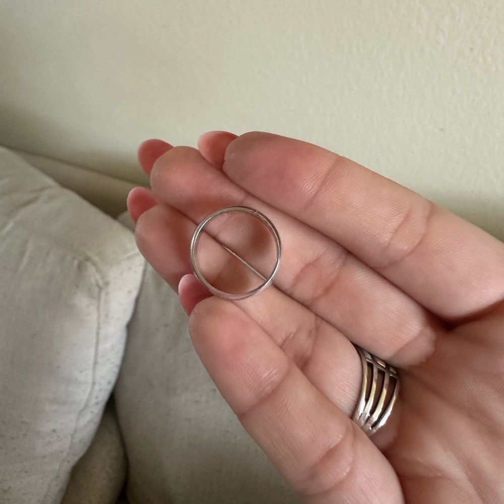 STERLING SILVER comfort band plain thick band engagement ring - Picture 4 of 6